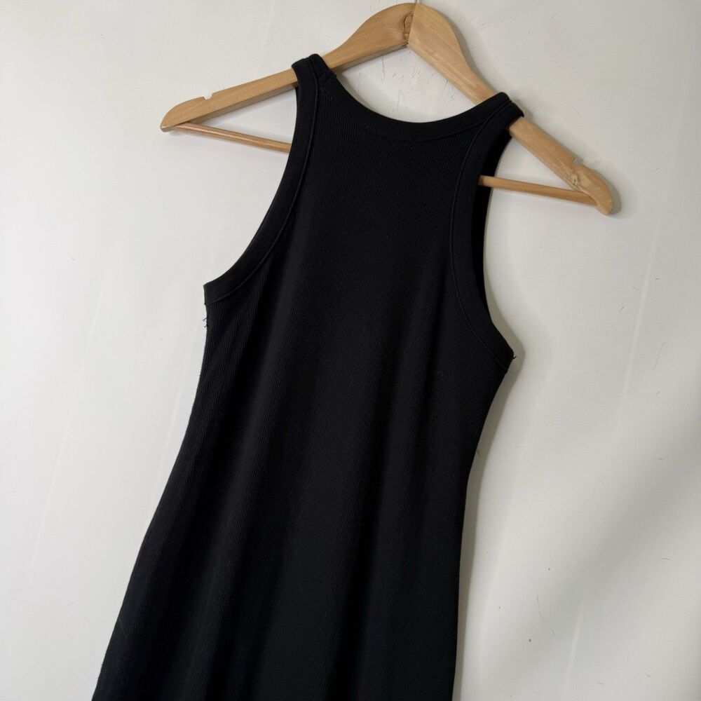 Buck Mason Surplus Rib Tank Maxi Dress XS Black Ribbed Cotton Minimalist Stretch - Picture 6 of 11